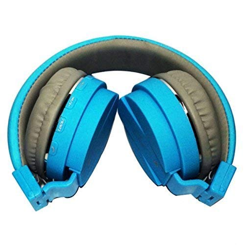 Zavli AirBeats Wireless Over-Ear Headphones with Mic | Hi-Fi Sound, FM Radio & SD Card Support (Blue)