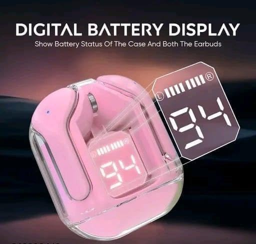 UltraPods Max True Wireless Earbuds with Bluetooth 5.1, Enhanced Sound Quality, Touch Control,Long Playtime Life, Noise Cancellation & Comfortable Fit (Pink-1)