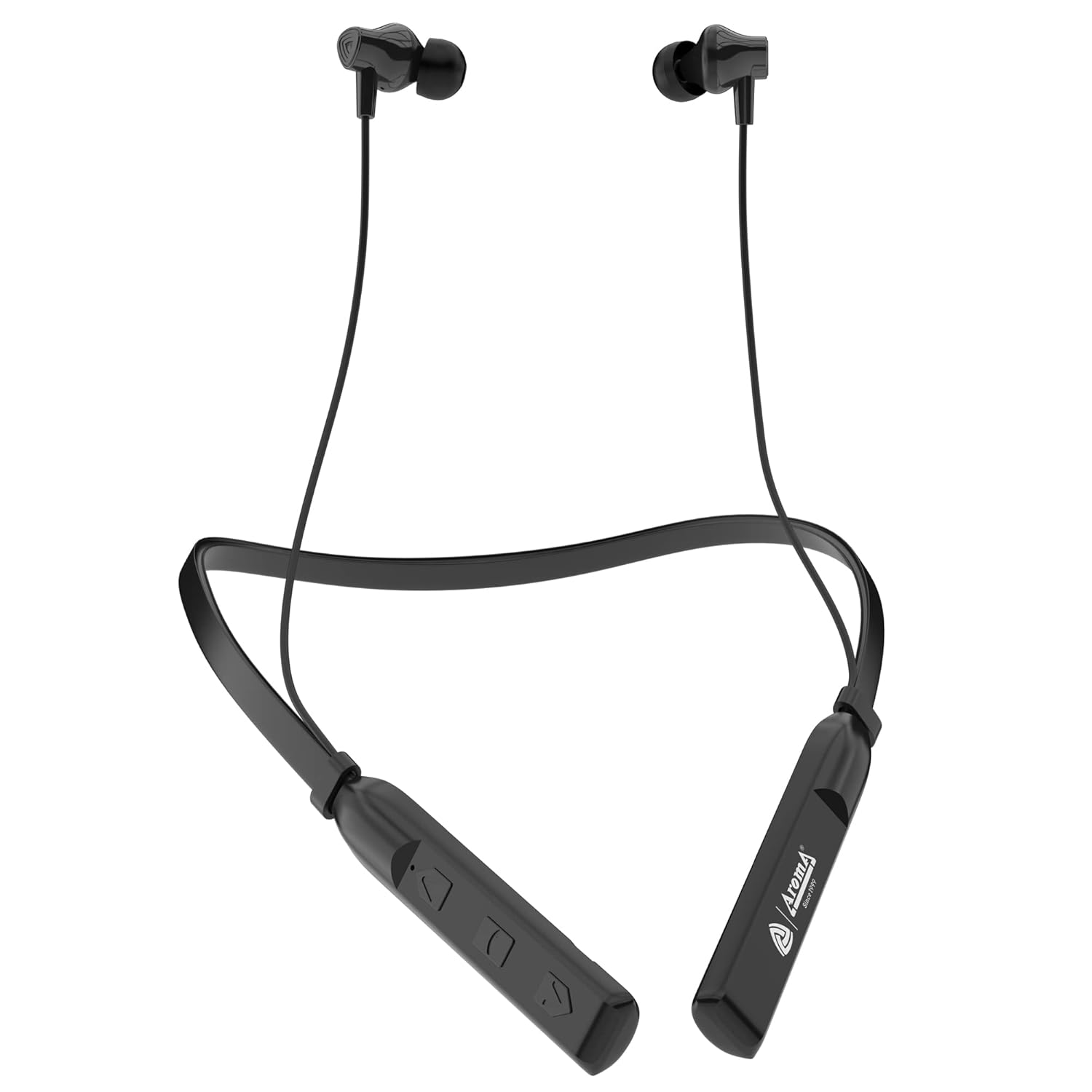 AROMA NB119 Giga Neckband Bluetooth | Upto 60Hrs Playtime, Dual Pairing, Fast Charging, Heavy Bass
