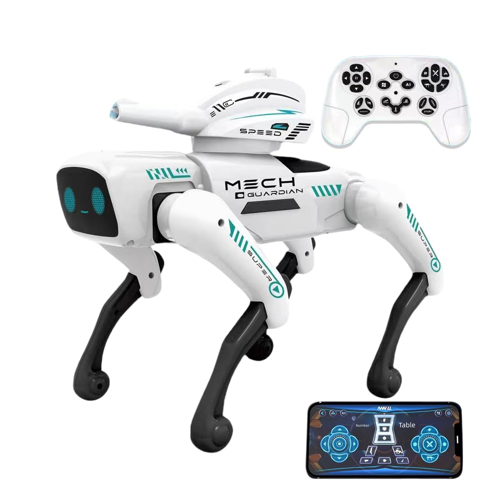 Zavli AI Smart Combat Robot Dog | 2-in-1 App & Remote Control with Water-Bomb Launcher, Voice & Coding | STEM Toy for Kids