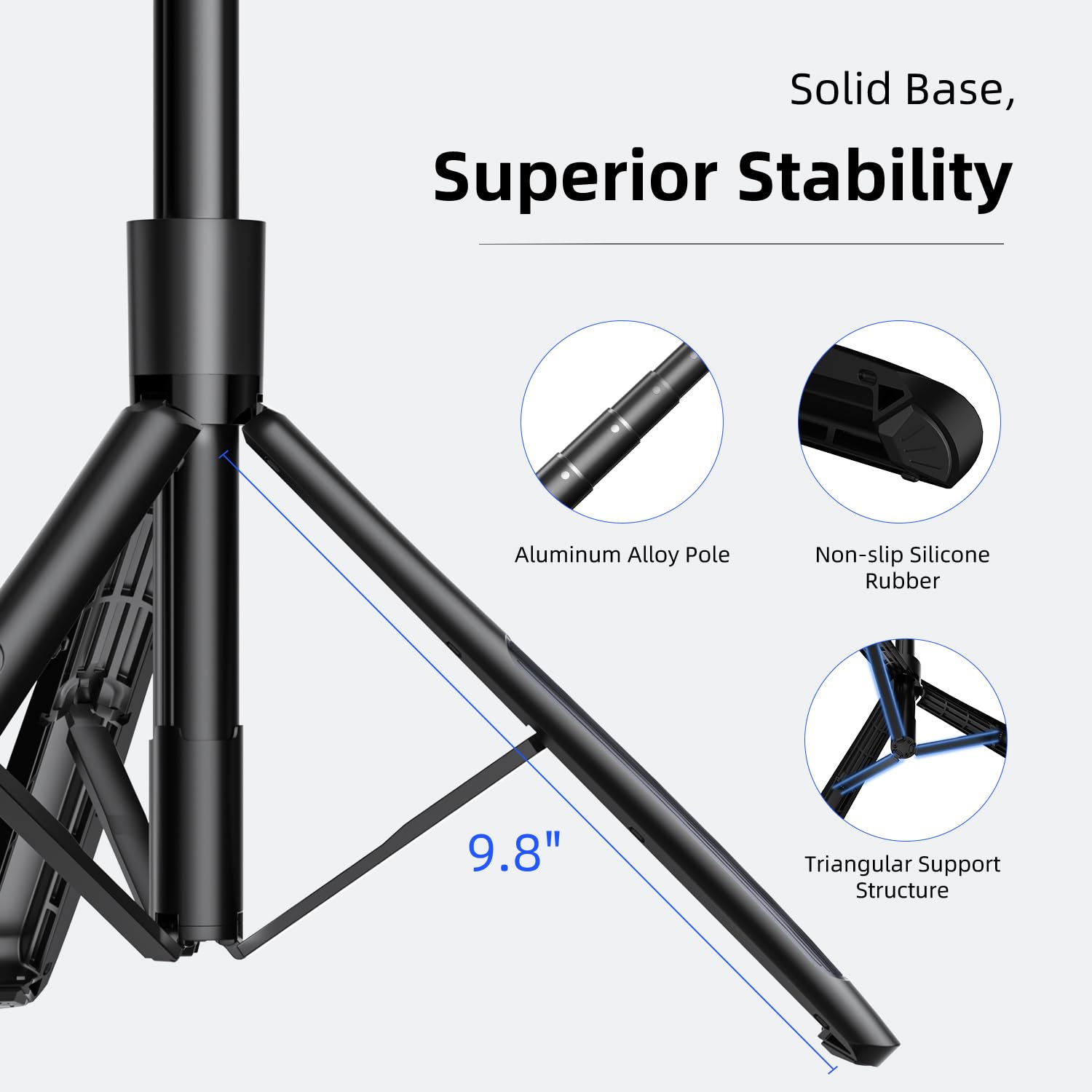 Mobilife Long Selfie Stick Tripod 360° Rotation Balance Handle 62" Extended Mobile Tripod Aluminum Bluetooth Remote 3 in 1 Selfie Tripod for Vlog Travel Smartphone Mirrorless Camera GoPro