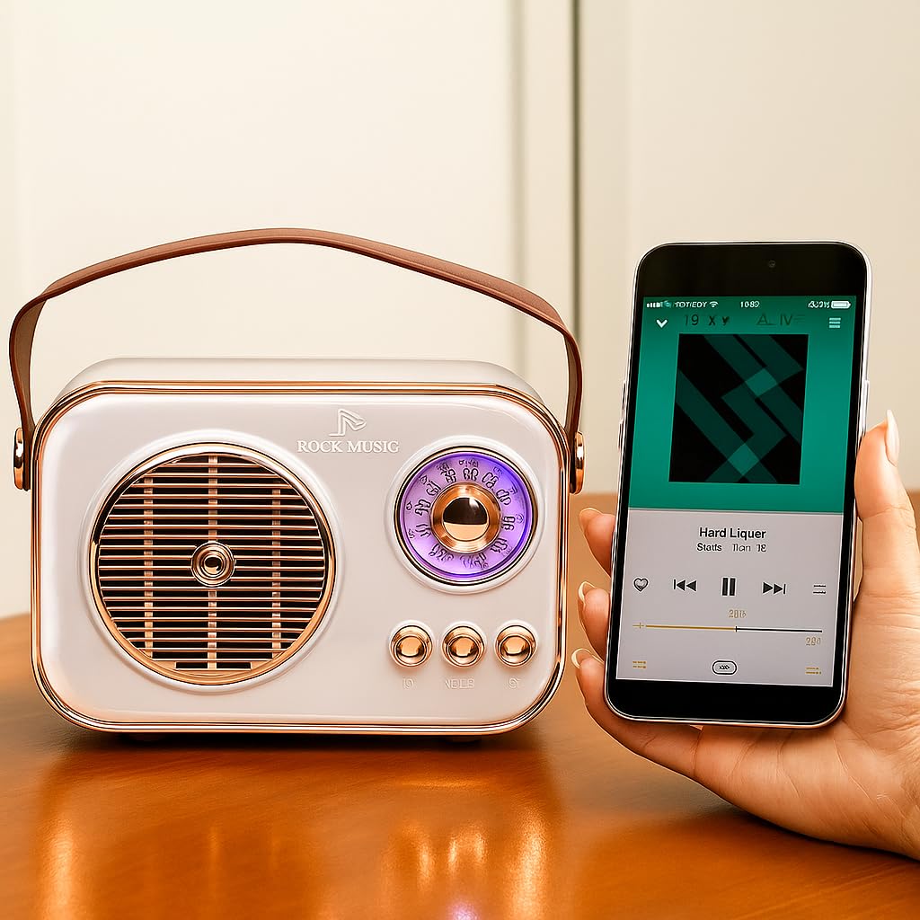 Zavli Fire Turtle Vintage Bluetooth Speaker | Retro Classic Style with FM Radio, USB/AUX & 10W Powerful Sound