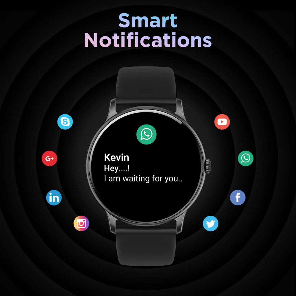 ZAVLI  Smart Watch 1.38” HD Display, Bluetooth Calling, AI Voice Assistant, 120 Sports Modes, IP67 Waterproof, SpO₂ Monitor, Smart Watch for Men & Women – Black