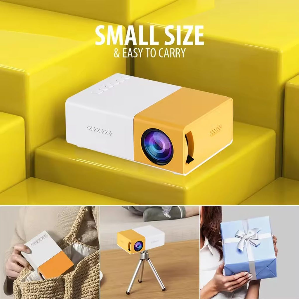 ZAVLI Pro Mini Portable LED Projector – AV, HDMI, USB, Micro SD, Audio Support | Home Cinema & Kids Film Projector | Compatible with Smartphone, Laptop, PS4