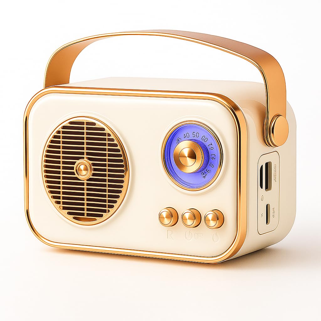 Zavli Fire Turtle Vintage Bluetooth Speaker | Retro Classic Style with FM Radio, USB/AUX & 10W Powerful Sound