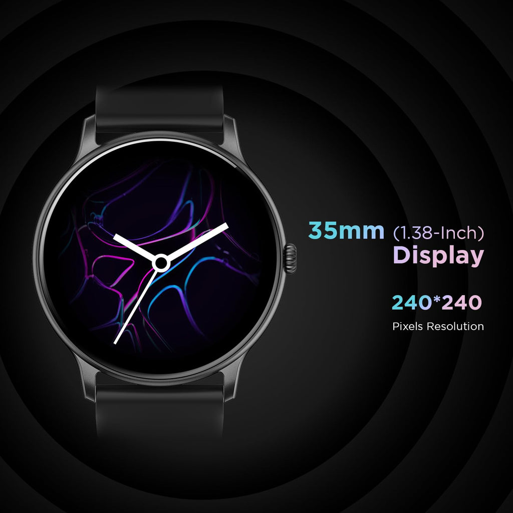 ZAVLI  Smart Watch 1.38” HD Display, Bluetooth Calling, AI Voice Assistant, 120 Sports Modes, IP67 Waterproof, SpO₂ Monitor, Smart Watch for Men & Women – Black