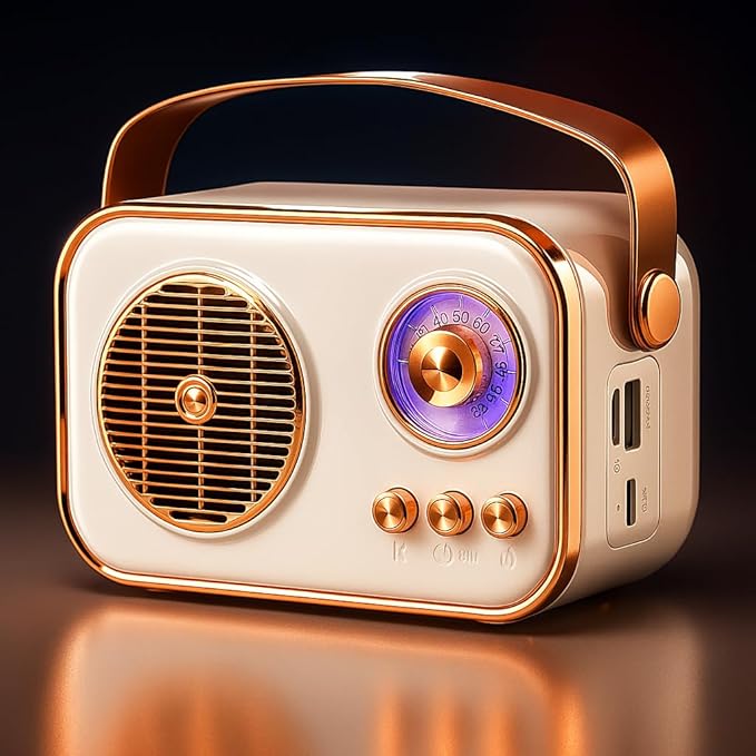 Zavli Fire Turtle Vintage Bluetooth Speaker | Retro Classic Style with FM Radio, USB/AUX & 10W Powerful Sound