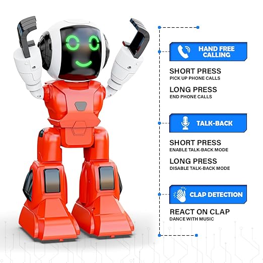 Zavli Moonwalker Smart AI Robot with ChatGPT & AR Games | App & Remote Controlled Interactive Buddy (Red)