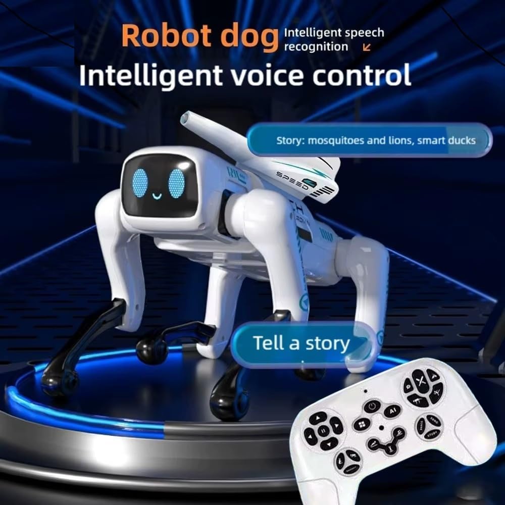 Zavli AI Smart Combat Robot Dog | 2-in-1 App & Remote Control with Water-Bomb Launcher, Voice & Coding | STEM Toy for Kids
