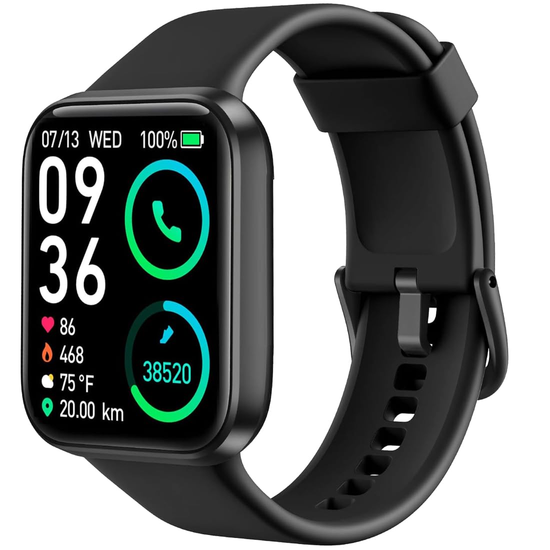 M I D116 Fitness Band Smart Watch for Men, Women, Boys, Girls, Single Touch Interface, Water Resistant, Workout Modes, Quick Charge Sports.