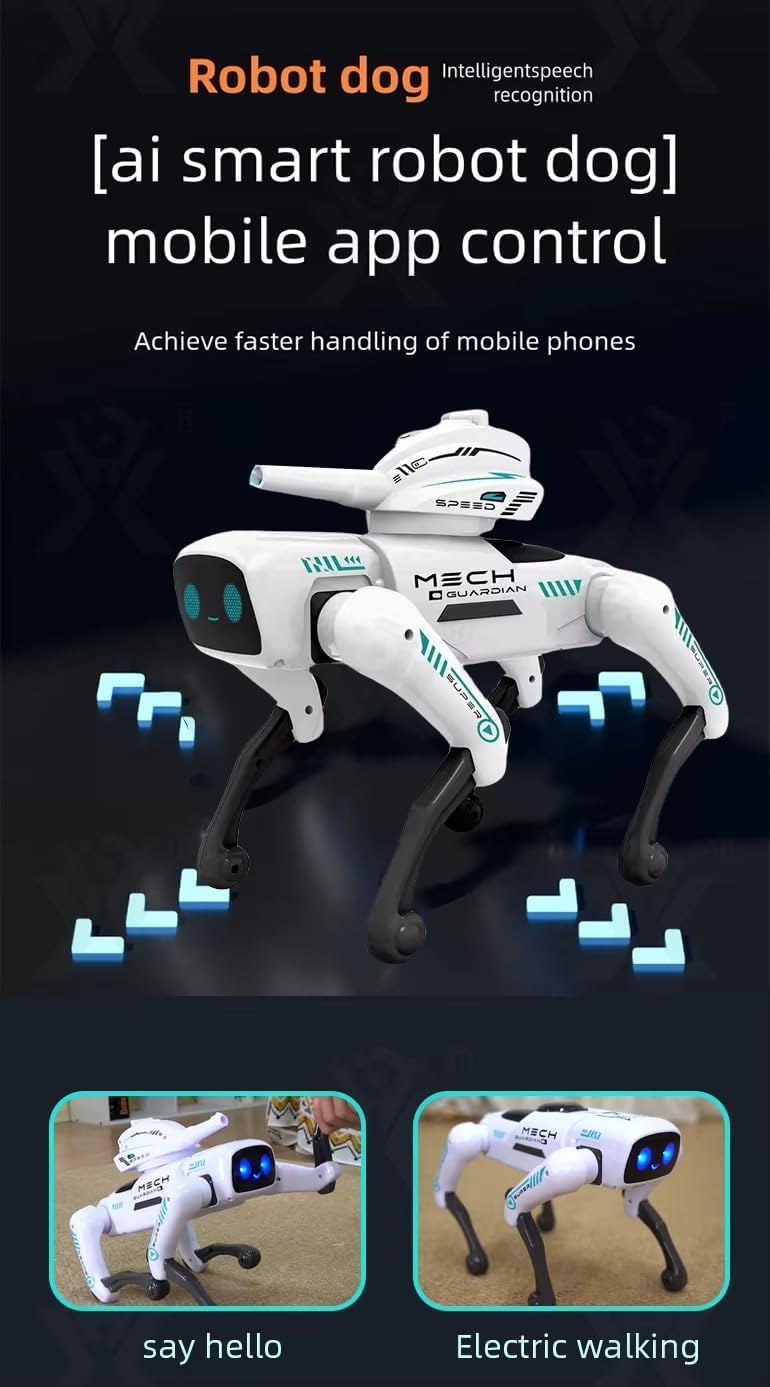 Zavli AI Smart Combat Robot Dog | 2-in-1 App & Remote Control with Water-Bomb Launcher, Voice & Coding | STEM Toy for Kids