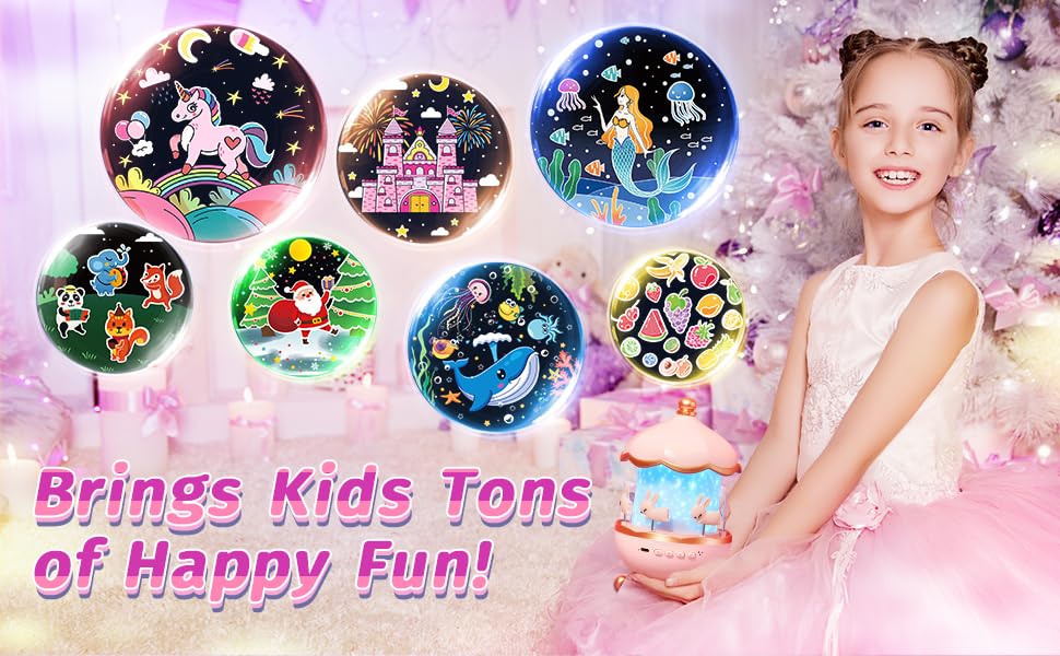 ZAVLI Bunny Night Light – 360° Rotatable Cabin Projector LED Lamp