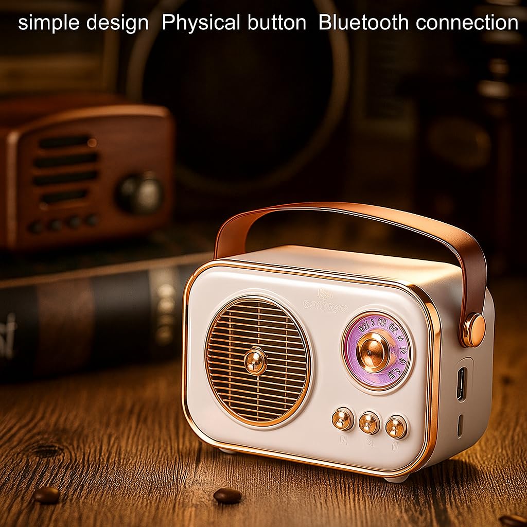 Zavli Fire Turtle Vintage Bluetooth Speaker | Retro Classic Style with FM Radio, USB/AUX & 10W Powerful Sound