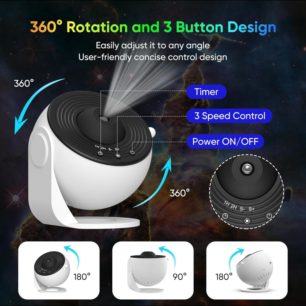 Zavli HD Galaxy Star Projector Night Light with 13 Replaceable Discs & Timer | Milky Way Mood Lighting, Clear Projection Starry Sky Projector for Bedroom, Kids & Adults | Planetarium Ceiling Light