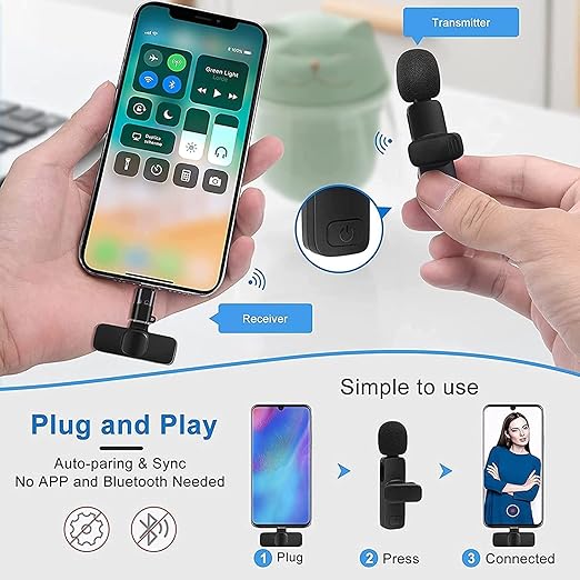 K8 Wireless Clip Microphone – Portable Mini Mic with Universal Type-C for All Devices