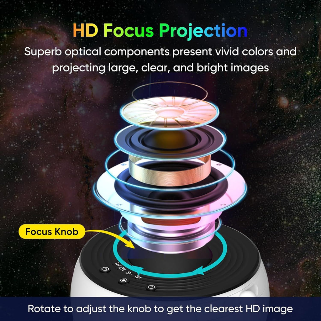 Zavli HD Galaxy Star Projector Night Light with 13 Replaceable Discs & Timer | Milky Way Mood Lighting, Clear Projection Starry Sky Projector for Bedroom, Kids & Adults | Planetarium Ceiling Light