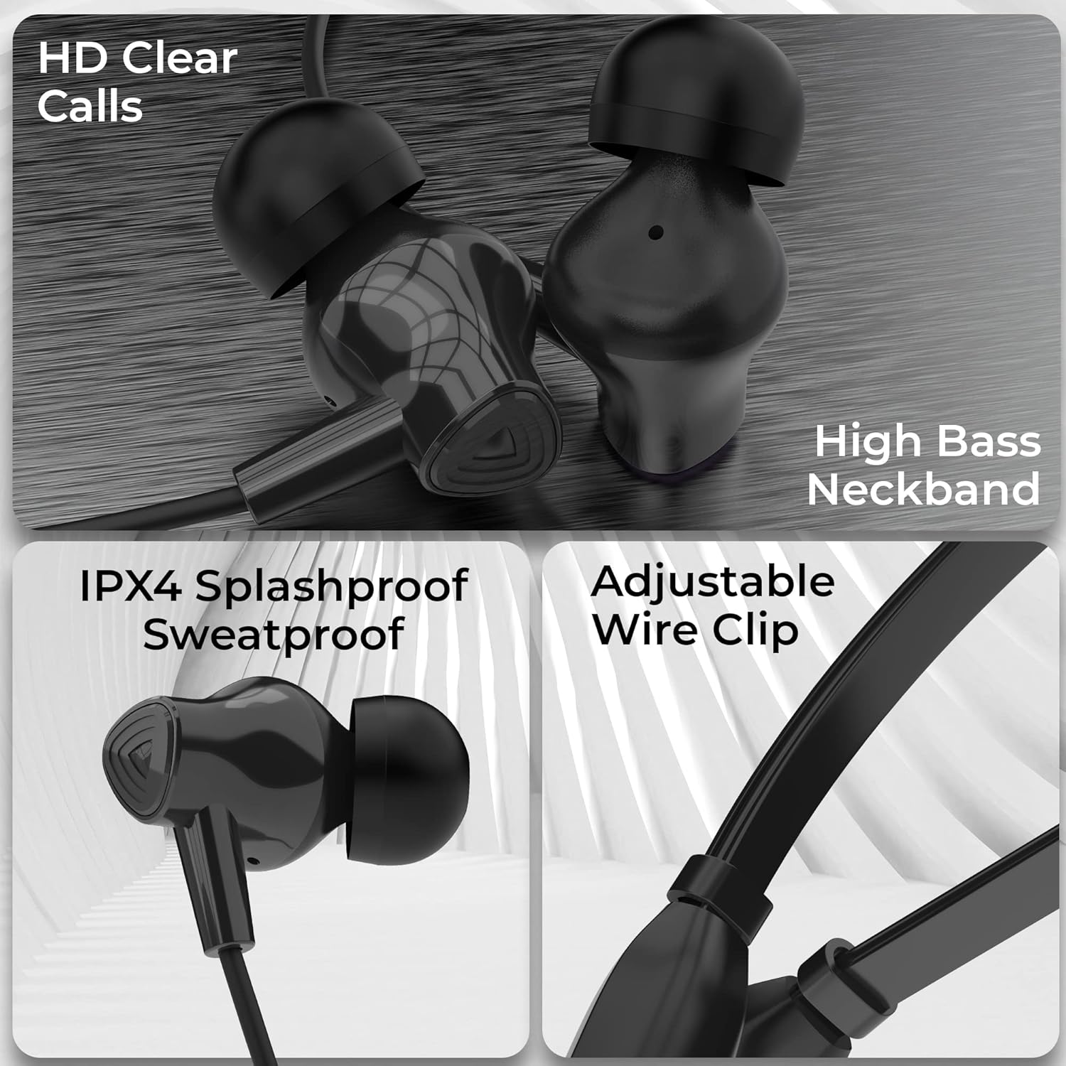AROMA NB119 Giga Neckband Bluetooth | Upto 60Hrs Playtime, Dual Pairing, Fast Charging, Heavy Bass