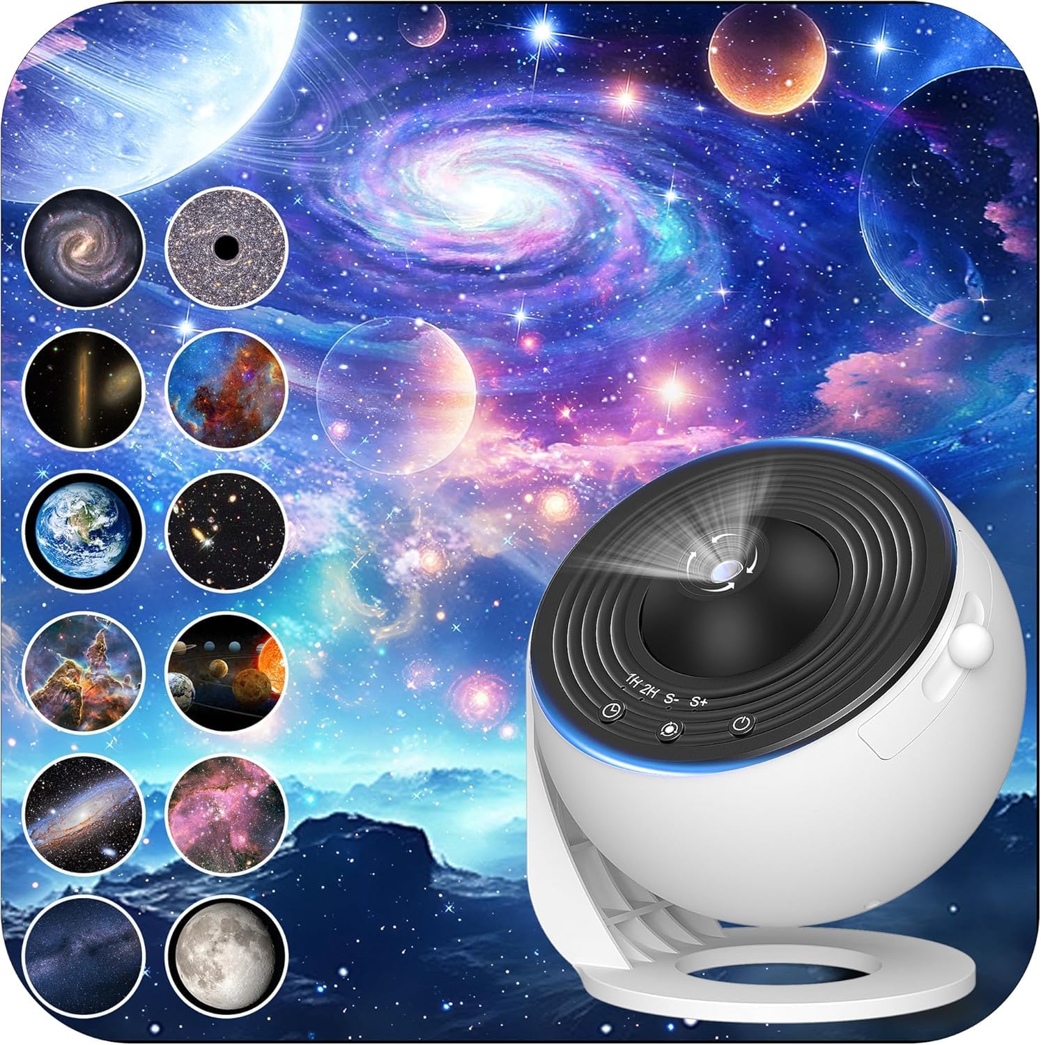 Zavli HD Galaxy Star Projector Night Light with 13 Replaceable Discs & Timer | Milky Way Mood Lighting, Clear Projection Starry Sky Projector for Bedroom, Kids & Adults | Planetarium Ceiling Light