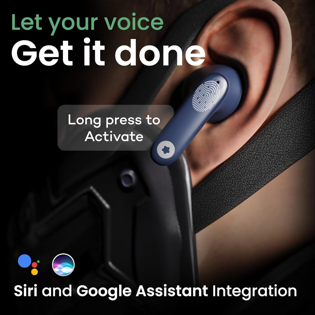 Z40 True Wireless in Ear Earbuds with 60H Playtime, Zen™ ENC Mic, Low Latency Gaming, Type-C Fast Charging, Made in India, 10mm Rich Bass Drivers, IPX5, Ear Buds TWS (Blue)