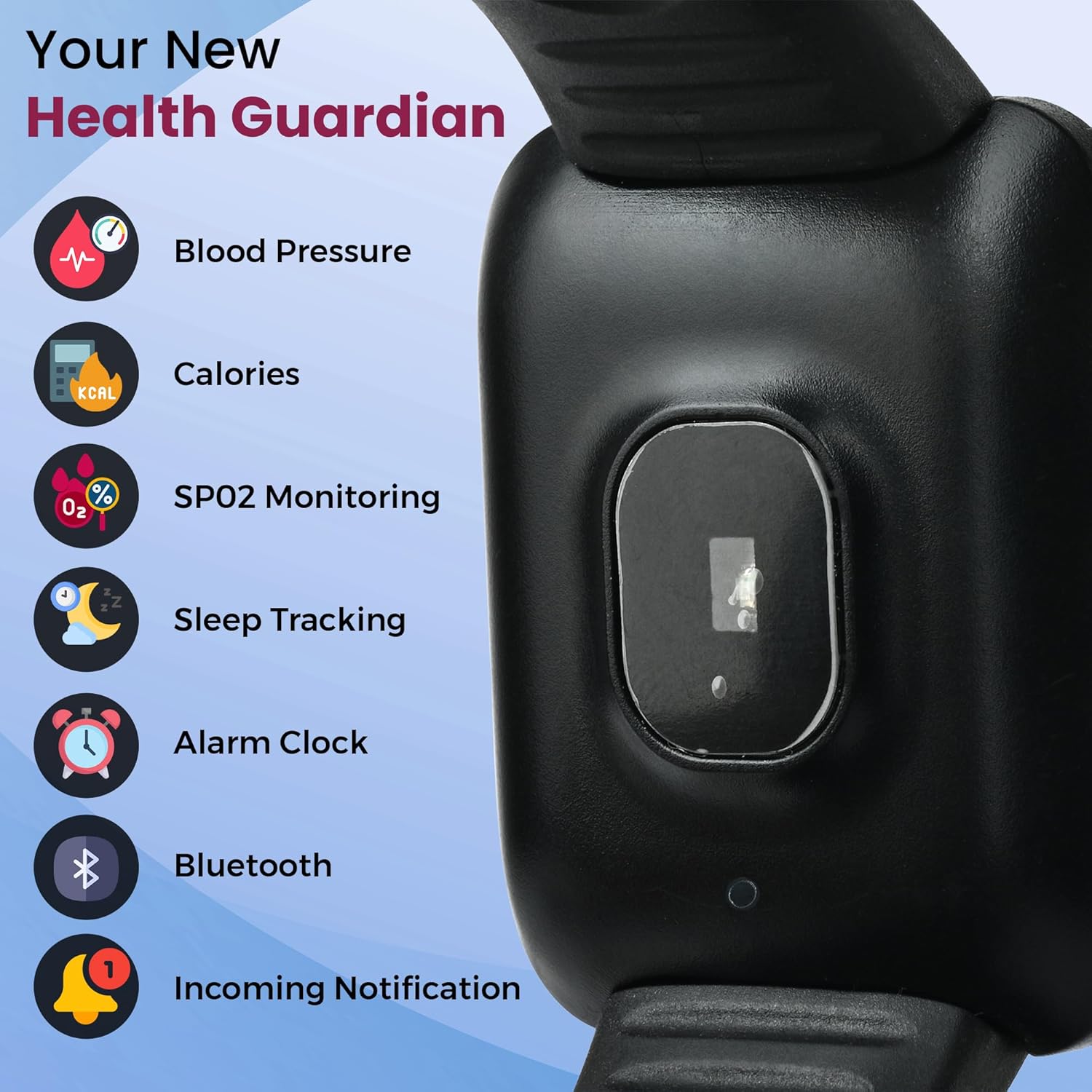 M I D116 Fitness Band Smart Watch for Men, Women, Boys, Girls, Single Touch Interface, Water Resistant, Workout Modes, Quick Charge Sports.