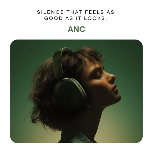 Zavli Infinity XR Wireless Headphones | 120H Playtime, ANC & Spatial Audio | Bluetooth V6.0 (Forest Green)