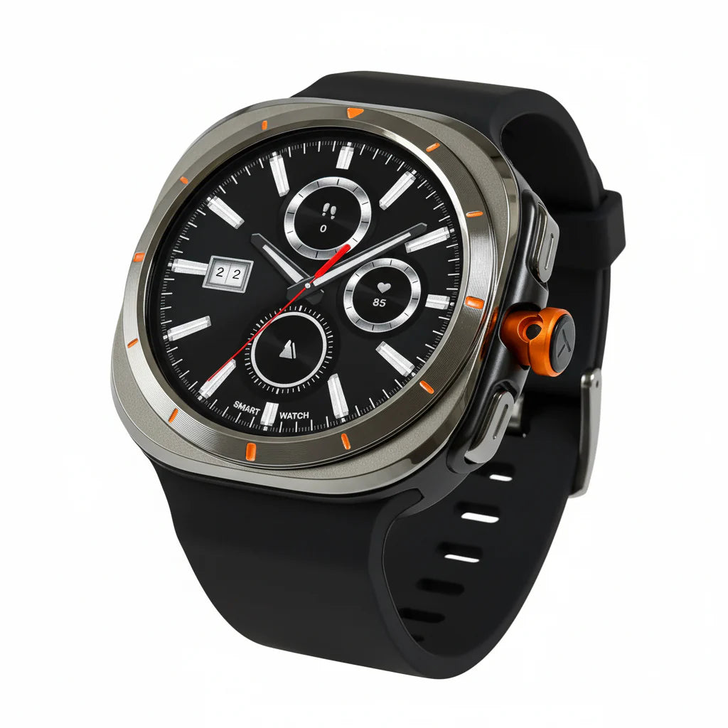 CiberModa AI-Core Smartwatch (HW-512) | 1.96" HD Display | AI Voice Assistant | Bluetooth Calling | Health & Fitness Tracking
